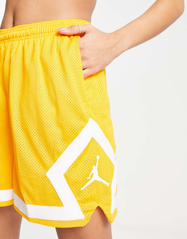 Nike Air Jordan Heritage Diamond shorts in taxi yellow and white 1