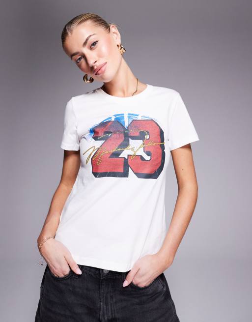Nike Air Jordan heritage logo slim T-shirt in white, 4 of 4