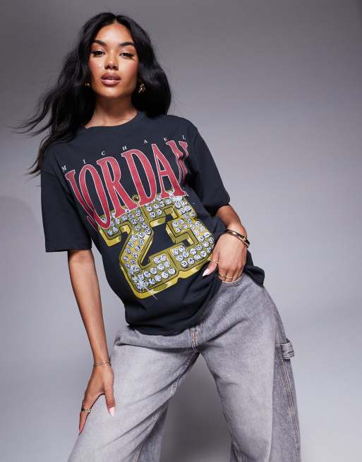 Nike Air Jordan heritage logo t-shirt in black