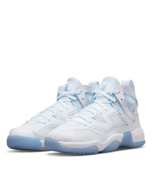 Nike Air Jordan Jumpman Two Trey sneakers in white and ice blue | ASOS