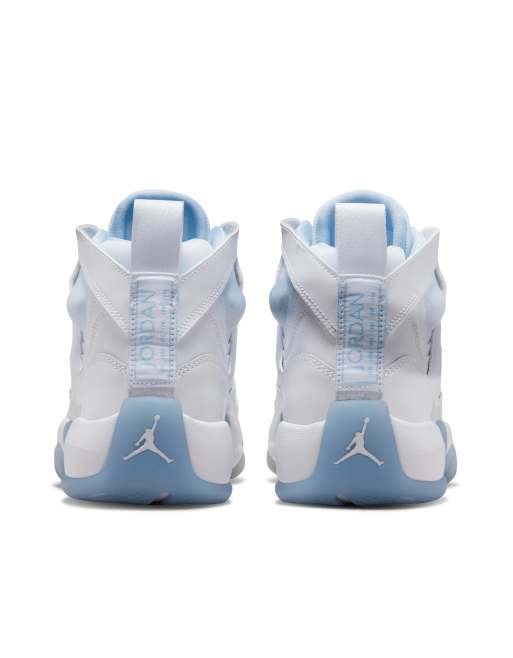 Nike Air Jordan Jumpman Two Trey sneakers in white and ice blue | ASOS