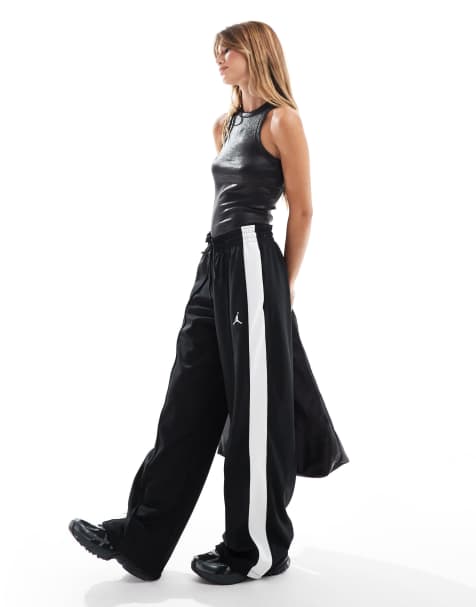 Nike Air Jordan knit wide leg sweatpants in black - view 1