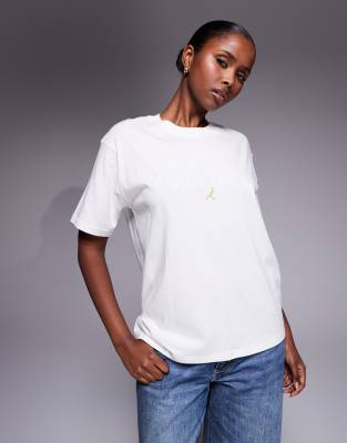 Jordan Nike Air  Logo Graphic T-shirt In White