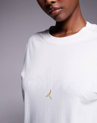 Jordan Nike Air  Logo Graphic T-shirt In White