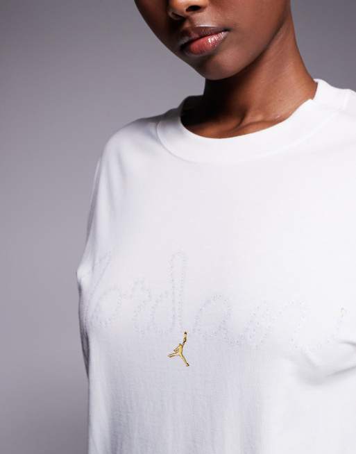 Nike Air Jordan logo graphic t-shirt in white, 2 of 4