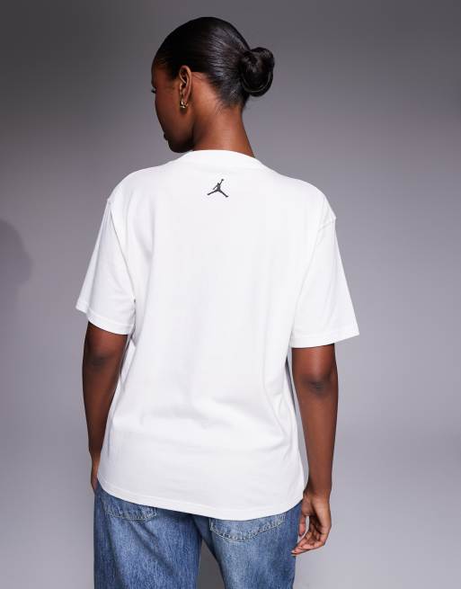 Nike Air Jordan logo graphic t-shirt in white, 4 of 4