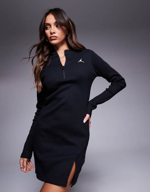 Nike Air Jordan long sleeve knit dress in black | ASOS