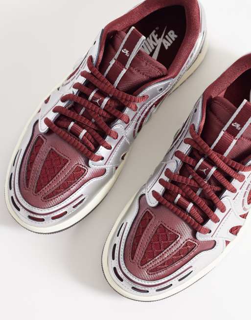 Nike Air Jordan Method of Make Low V3 sneakers in burgundy and silver, 2 of 5