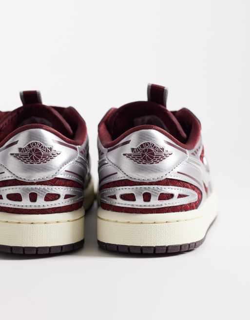Nike Air Jordan Method of Make Low V3 sneakers in burgundy and silver, 3 of 5
