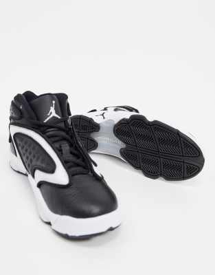 nike air jordan og trainers in white and black