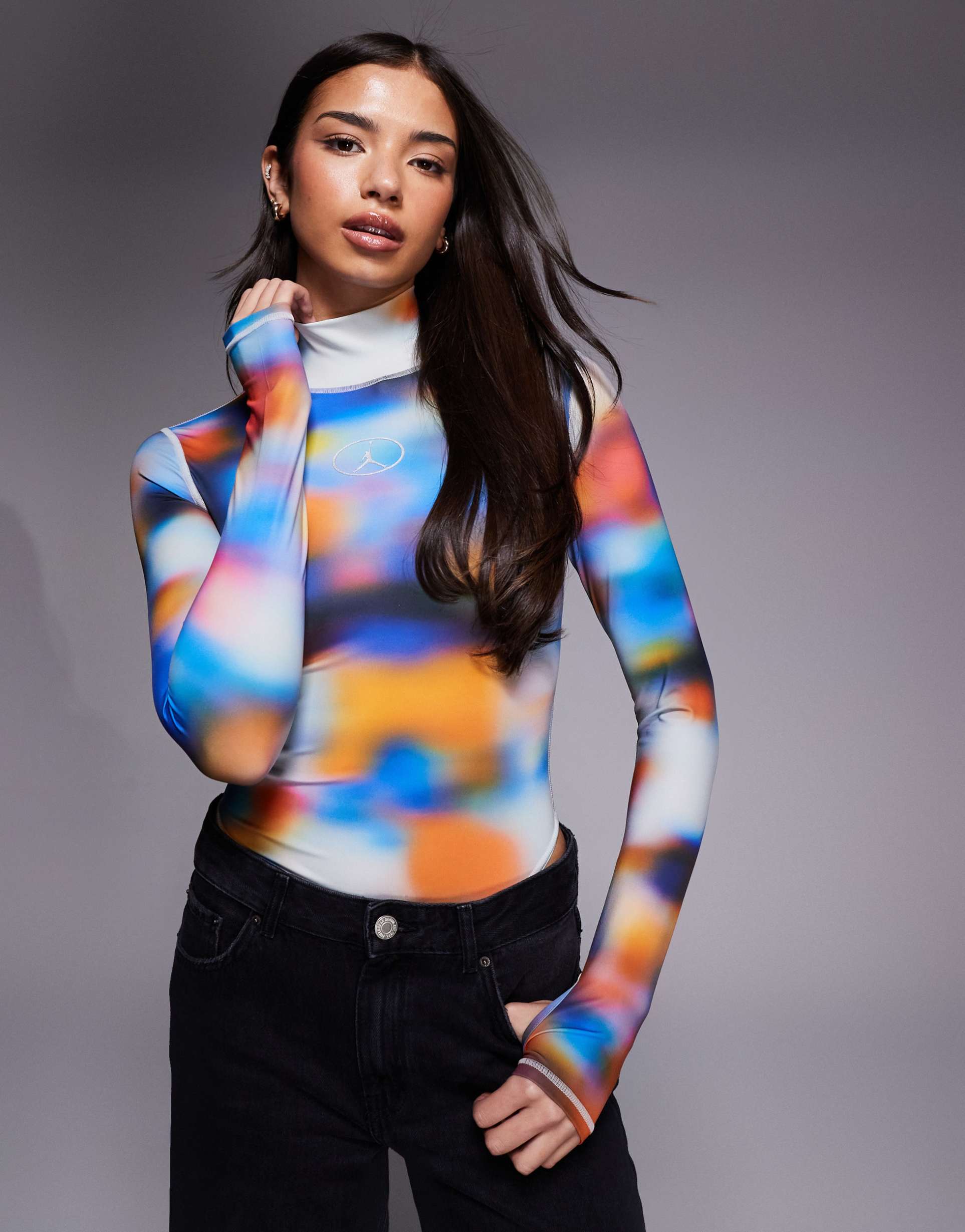 nike air jordan printed bodysuit in multi