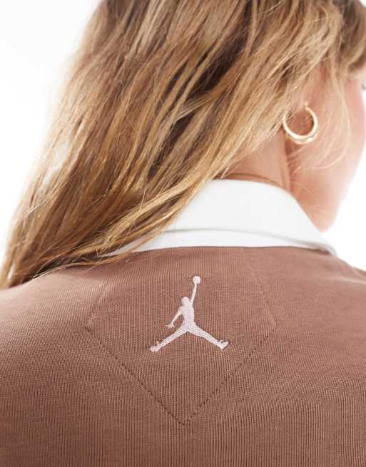 Nike Air Jordan rugby polo shirt in brown