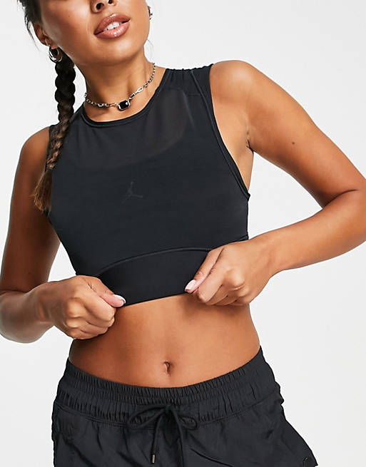 Nike Air Jordan split layer sports bra in black