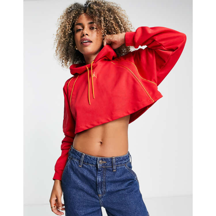 Nike exclusive to asos red swoosh pack cropped hoodie hotsell