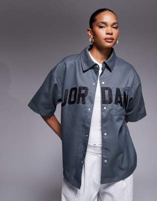 Jordan Nike Air  Woven Shirt In Gray