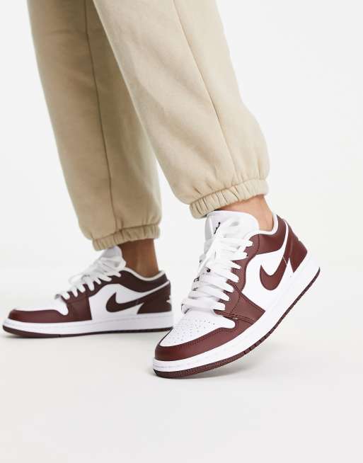 Nike - Air Jordan 1 Low - Baskets basses - Blanc et bordeaux