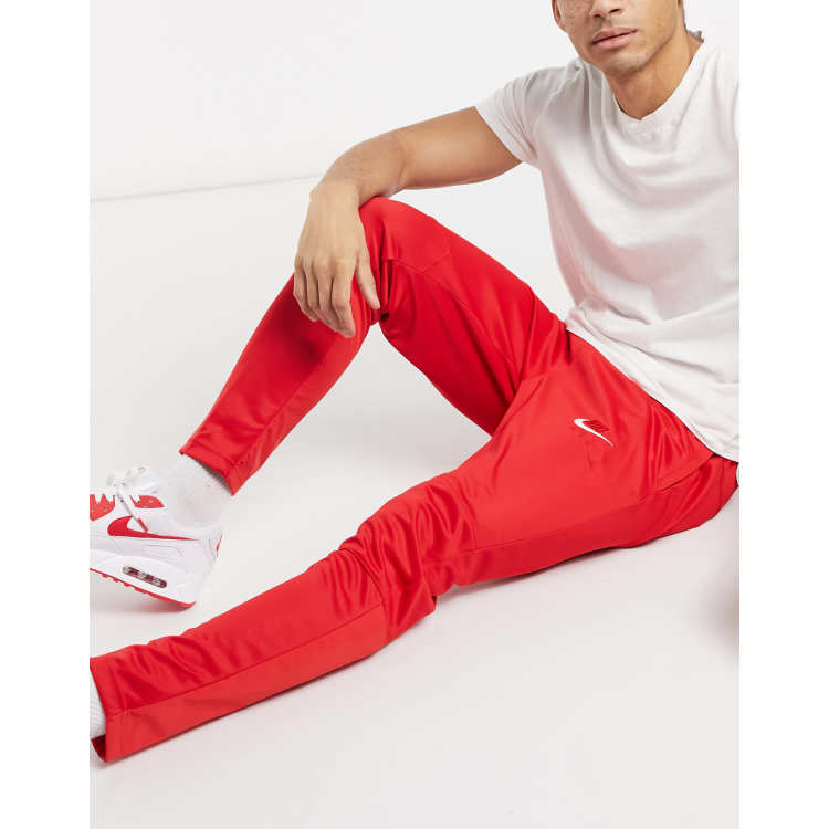 Nike double best sale swoosh joggers red