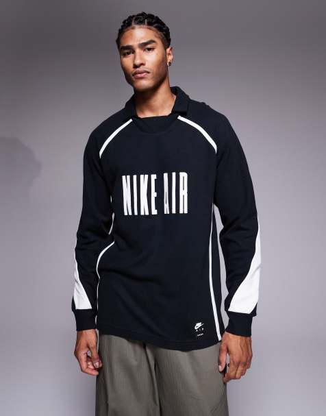 Nike – Air – Langärmliges Oberteil in Schwarz und Weiß - view 1