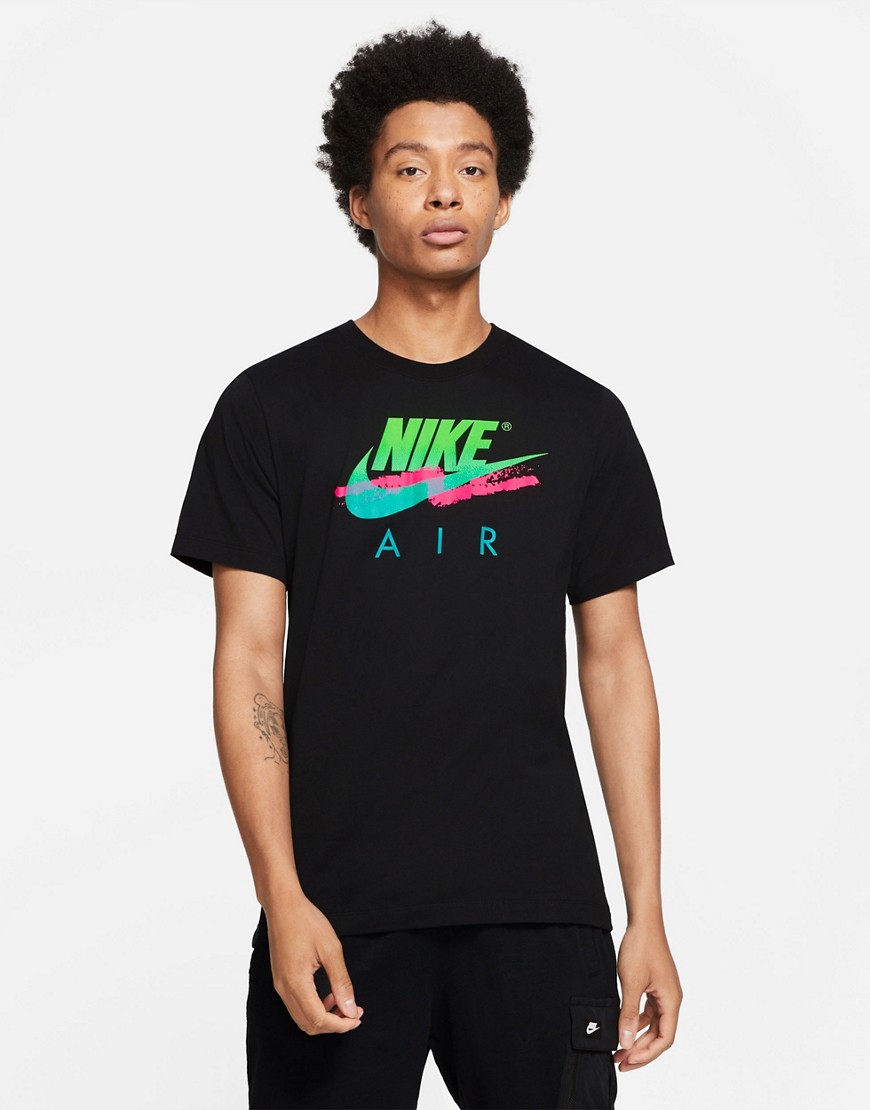 Nike Air logo graphic boyfriend t-shirt in black