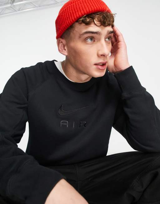 Nike Air logo sweatshirt in black