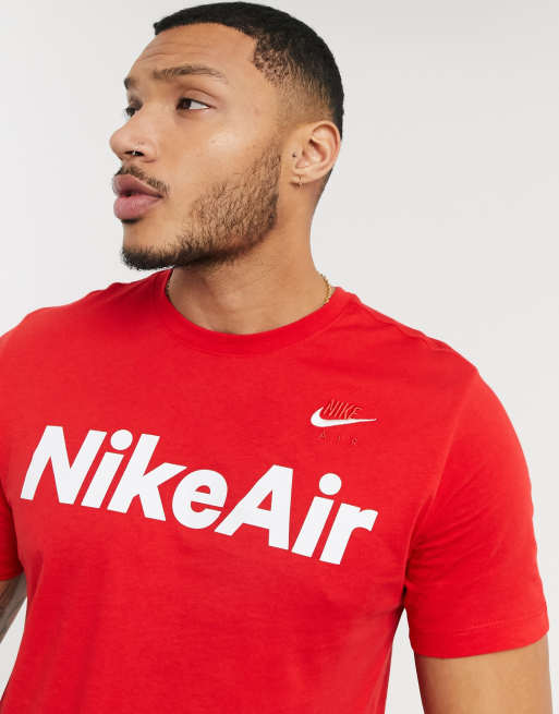 Red nike sale air shirt