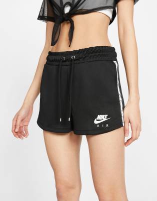 nike air logo tape shorts in black