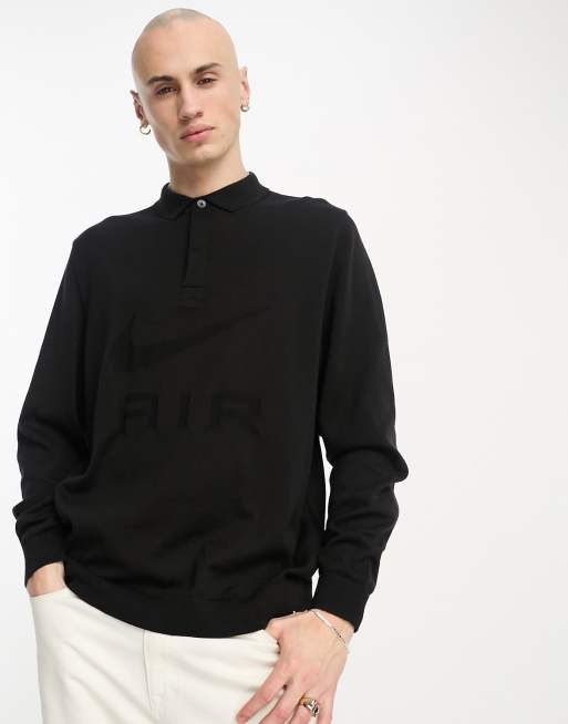 Nike Air long sleeve rugby sweatshirt in black