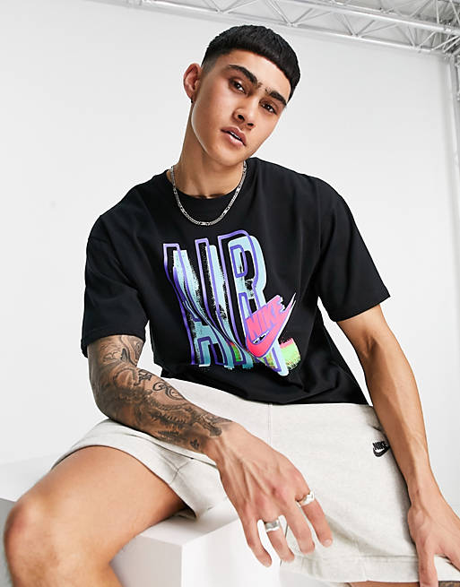 Nike Air loose fit retro graphic t-shirt in black