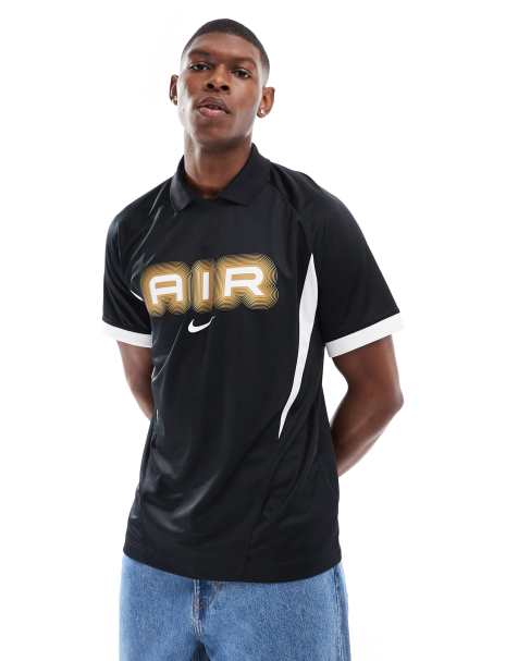 Nike - Air - Maglietta stile calcio bianca e nera con logo - view 1
