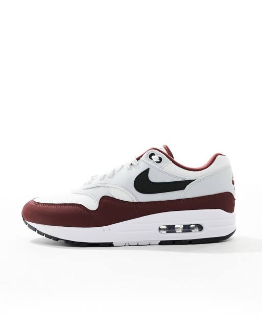 Nike Air Max 1 Baskets Blanc et bordeaux ASOS