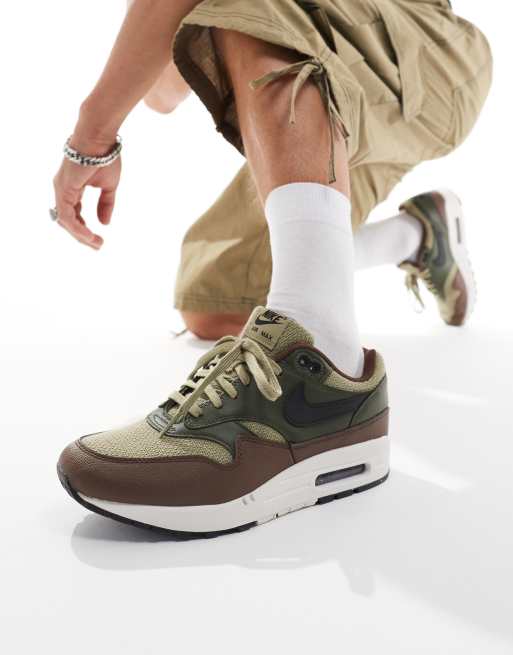 Nike air max 1 olive canvas black online
