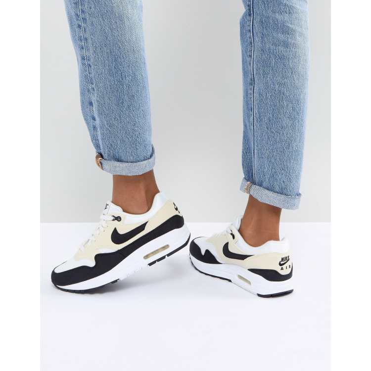 Nike Air Max 1 Premium Trainers In Black And Cream ASOS