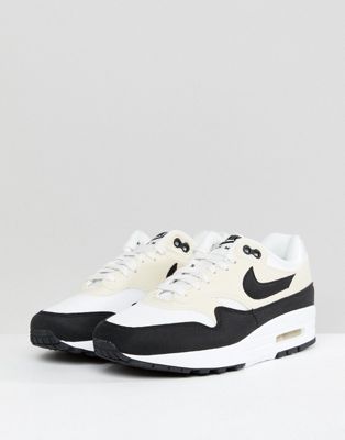 nike air max 1 trainers in white and black