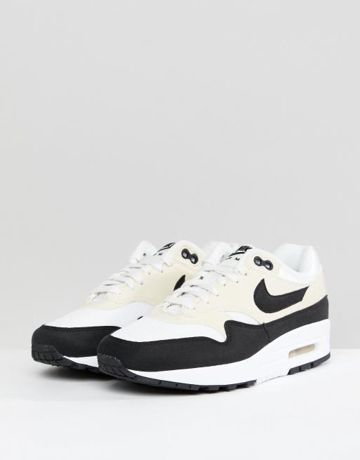 Nike Air Max 1 Premium Trainers In Black And Cream