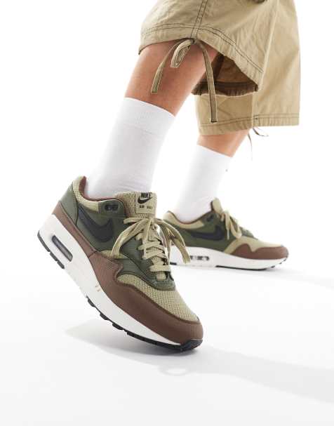 Nike Air Max 1 Premium trainers in olive and brown - view 1