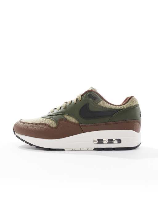 Nike Air Max 1 Premium trainers in olive and brown ASOS