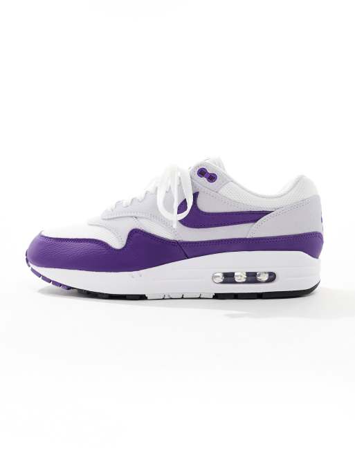 Nike Air Max 1 SE sneakers in white gray and purple