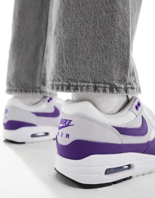 Nike Air Max 1 SE trainers in white and purple ASOS