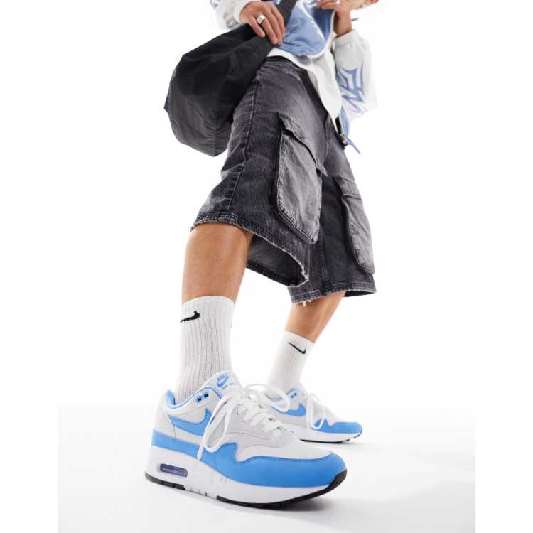Nike Air Max 1 Sneaker in WeiB und Blau ASOS