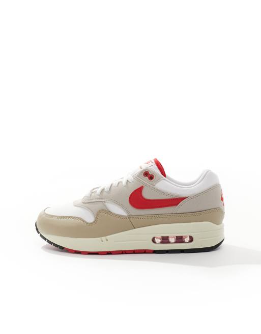 Nike Air Max 1 Sneakers bianche grigie e rosse