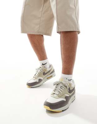 Nike Air Max 1 sneakers in off-white and dark gray