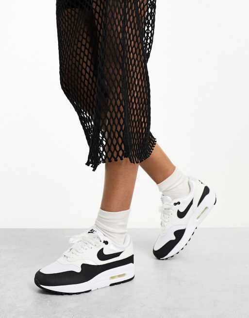 Nike Air Max 1 sneakers in white and black