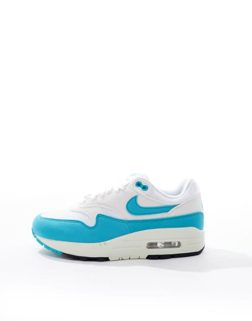 Nike Air Max 1 Sneakers in white and blue | ASOS