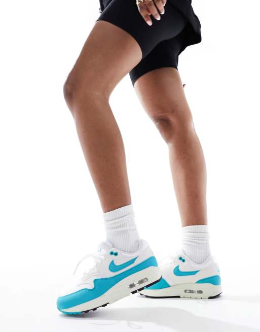 Nike Air Max 1 Sneakers in white and blue | ASOS