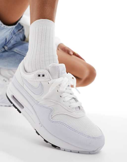 Nike Air Max 1 sneakers in white and light gray