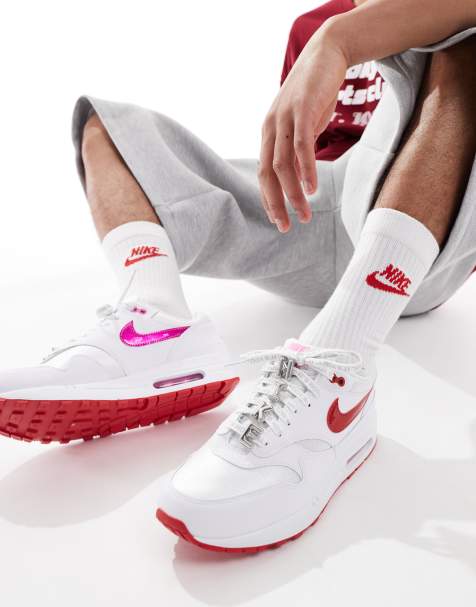 Nike Air Max 1 sneakers in white and red - view 1