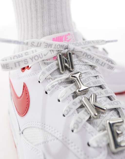 Nike Air Max 1 sneakers in white and red, 4 of 5