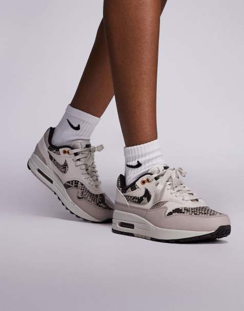 Nike Air Max 1 sneakers in white and snake print - view 1