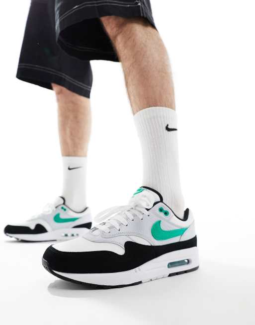 Shops black white and green air max