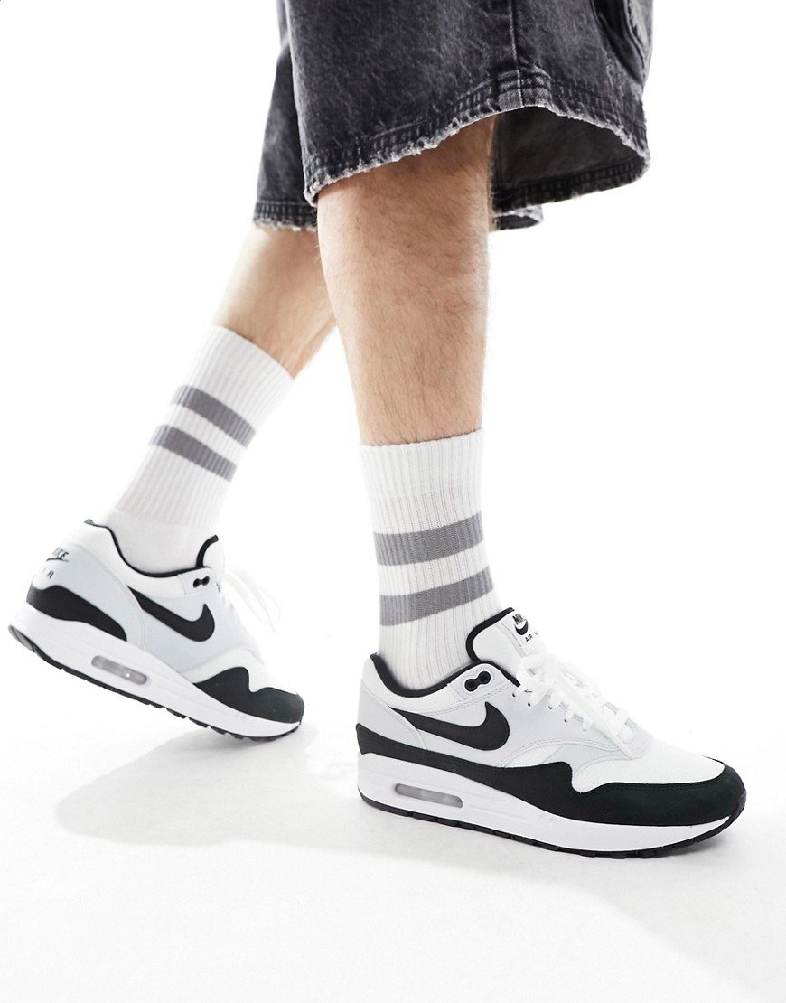 Shop Nike Air Max 1 Sneakers In White And Black
